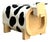 Vintage Sculptural Wood Cow Low Stool For Sale