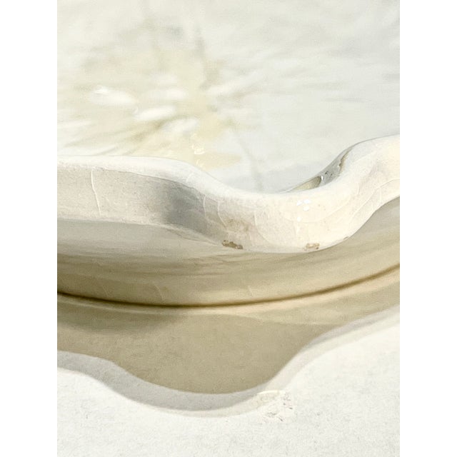 White Vintage Italian Majolica Trompe L’Oeil Ceramic Lemon Dish For Sale - Image 8 of 11