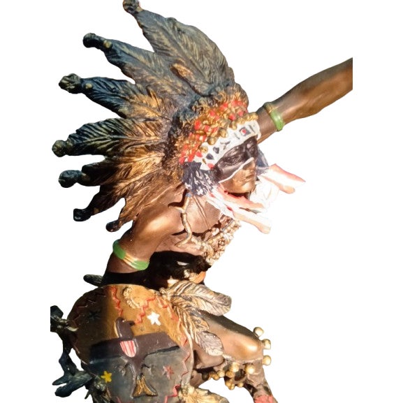 American Franklin Mint Robert J. Murphy Spirit of the Thunderbird Bronze Sculpture For Sale - Image 3 of 5