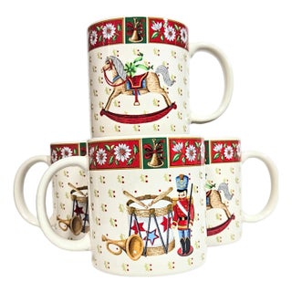 Christmas Mugs- Set of Four For Sale