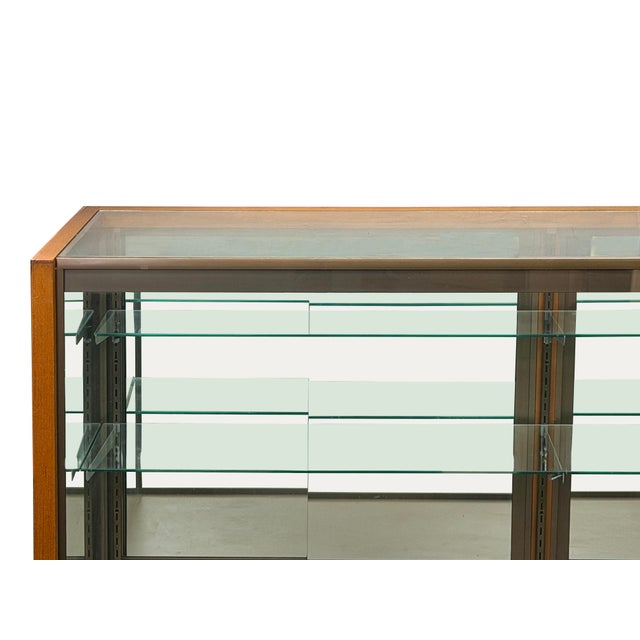 Vintage Glass Top Shelves Storage Display Showcase Cabinet For Sale - Image 10 of 17