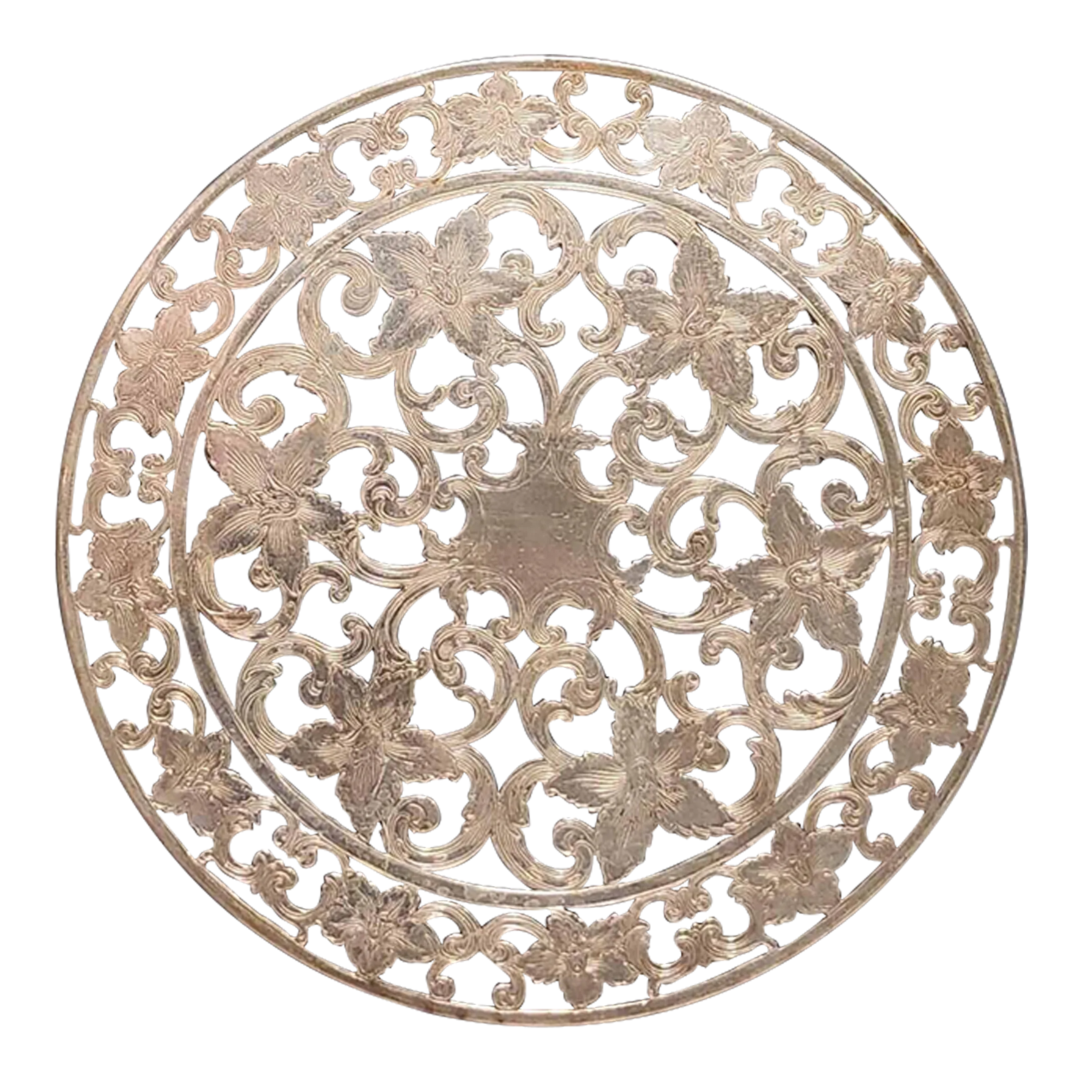 Webster Sterling Silver Trivet Lily Art Nouveau Pattern