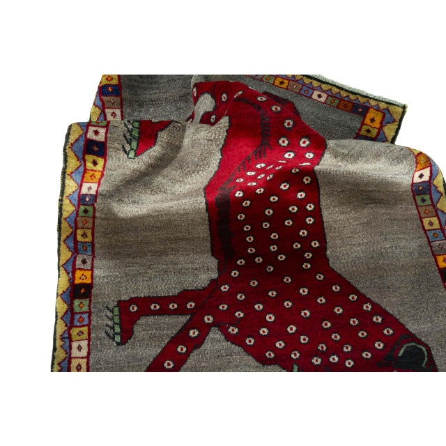 Textile Hand-Knotted Nomadic Tiger Rug For Sale - Image 7 of 9