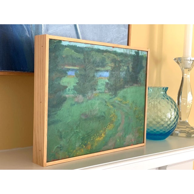 2020s “Buttercup Lined Path" Contemporary Plein Air Acrylic Painting by Stephen Remick For Sale - Image 5 of 9