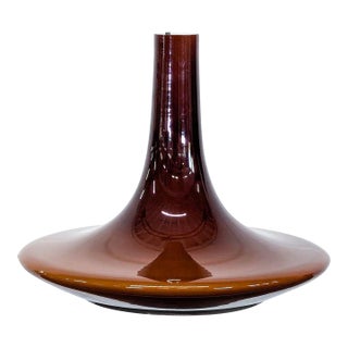 Vintage Mid-Century Modern Brown Glass Pendant Light For Sale