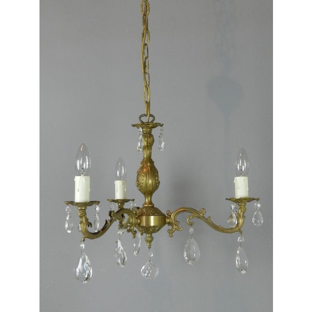 French Chandelier & Wall Sconces, 1950s, Set of 3 For Sale - Image 3 of 15