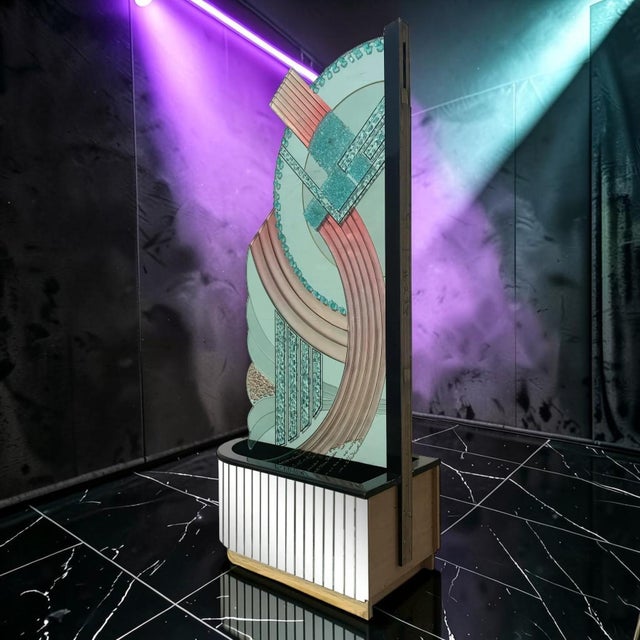 1990s Giz Studio Massive Art Deco Glass Floor Sculpture For Sale - Image 13 of 13