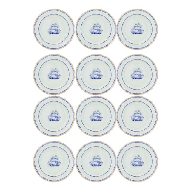 Spode Tradewinds Clipper Ship Salad Plates, Set of 12 For Sale