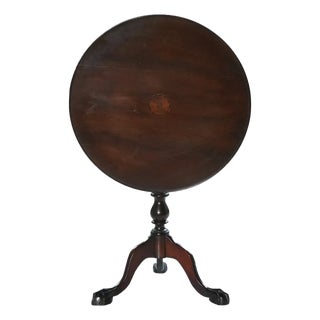 Antique Georgian Inlaid Mahogany Tilt Top Table For Sale
