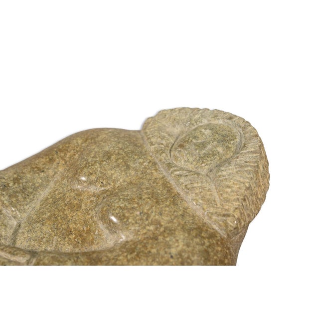 Late 20th Century Inuit Resting Man Hand-Carved Soapstone Sculpture Native Canadian Art For Sale - Image 5 of 6