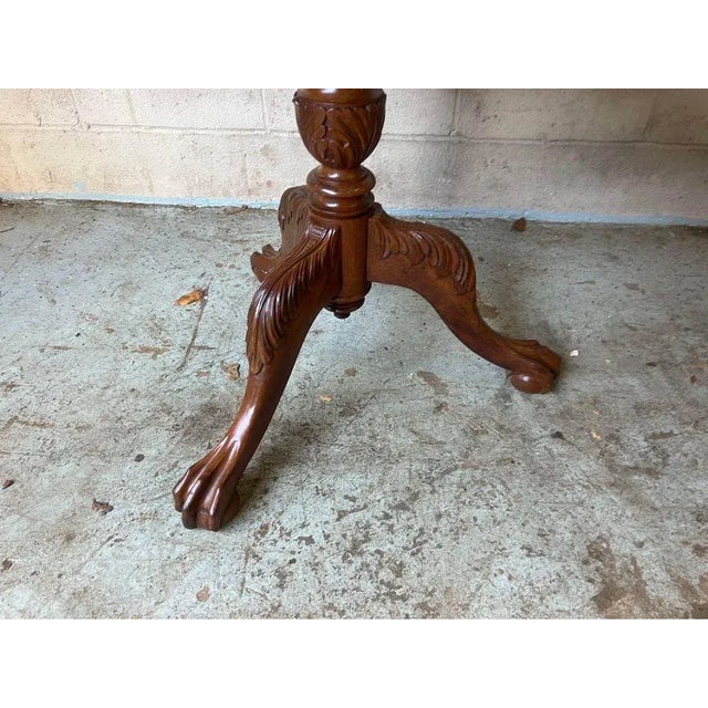 Brown Antique Chippendale Style Mahogany Tilt-Top Table. 1920-1930s. For Sale - Image 8 of 11