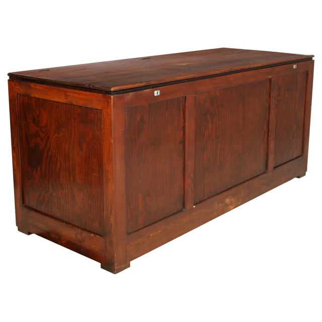 Large Mid-Century Pine Trunk, 1950s For Sale - Image 9 of 9
