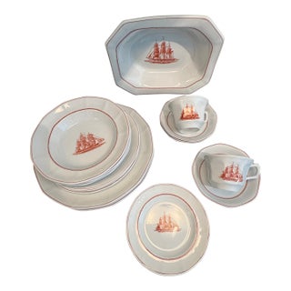 Late 20th Century Wedgwood Flying Cloud Ann McKim Georgetown Collection England - Set of 21 For Sale