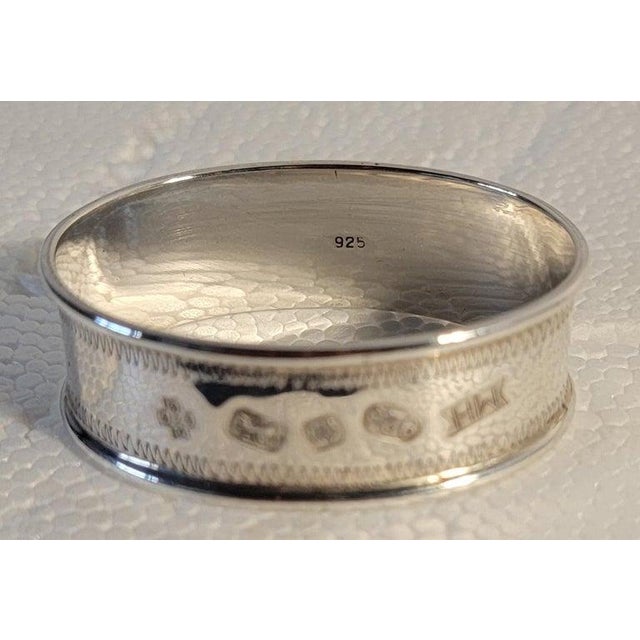 Set of Six Sterling silver napkin holders from London.All are hall marked .925 and stamped.