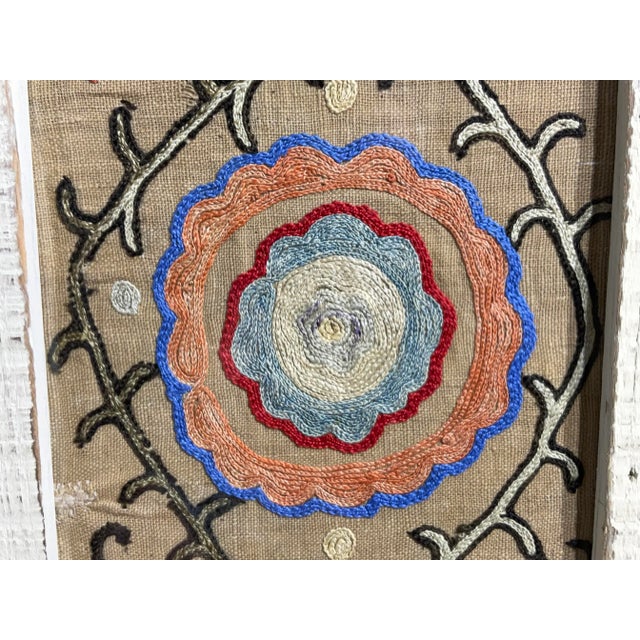 Pair of Antique Suzani Wall Hanging For Sale - Image 9 of 11