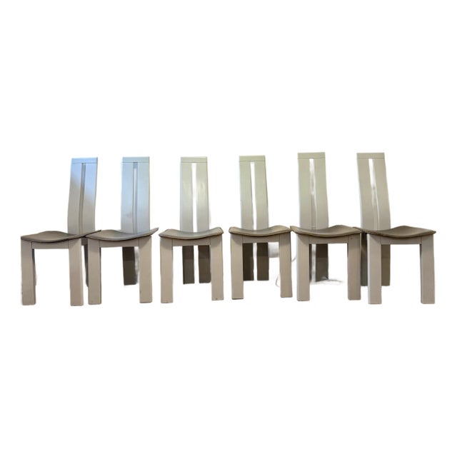Costatini-Style Dining Chair Set of 6 - 1970s For Sale