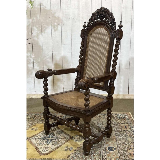 Early 20th Century Louis XIII Oak Armchair For Sale - Image 6 of 18
