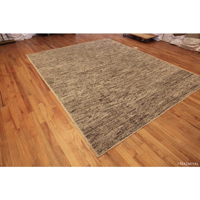 Textured Beige Modern Moroccan Area Rug, Country of Origin: Afghanistan, Circa Date: Modern - This gorgeous piece was...