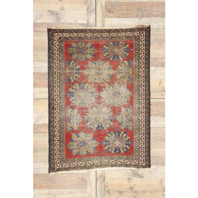 Red Antique Persian Karabakh Rug - 03'08 X 05'01 For Sale - Image 8 of 9