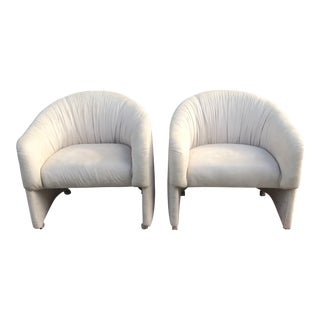 Beige Tub Chairs - A Pair For Sale