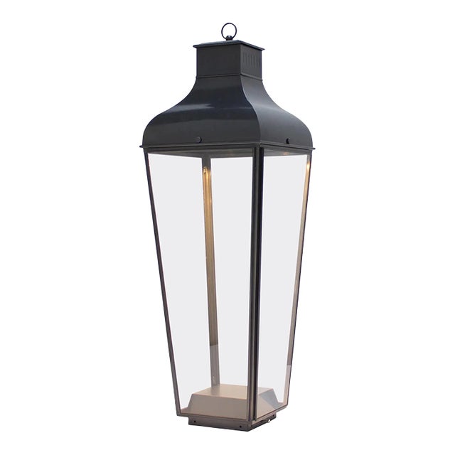 Tekna Montrose Floor Lantern With Dark Bronze Finish and Clear Glass For Sale