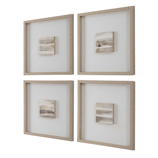 Kenneth Ludwig Chicago Studying Sepia Hand Painted Canvases Set/4 For Sale - Image 4 of 7