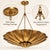 Flower Bowl Chandelier, Antique Brass Finish, Handmade Ceiling Light For Sale - Image 10 of 15