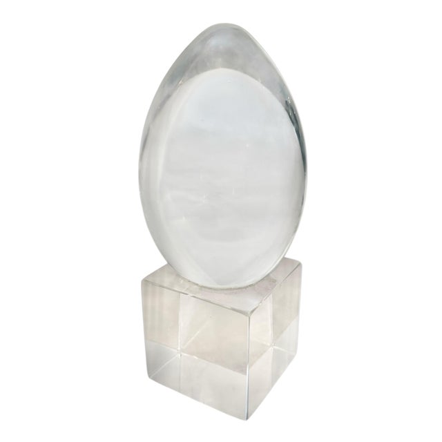 Mid-Century Modern Mid Century Contemporary Modern Lucite Egg Sculpture For Sale - Image 3 of 7