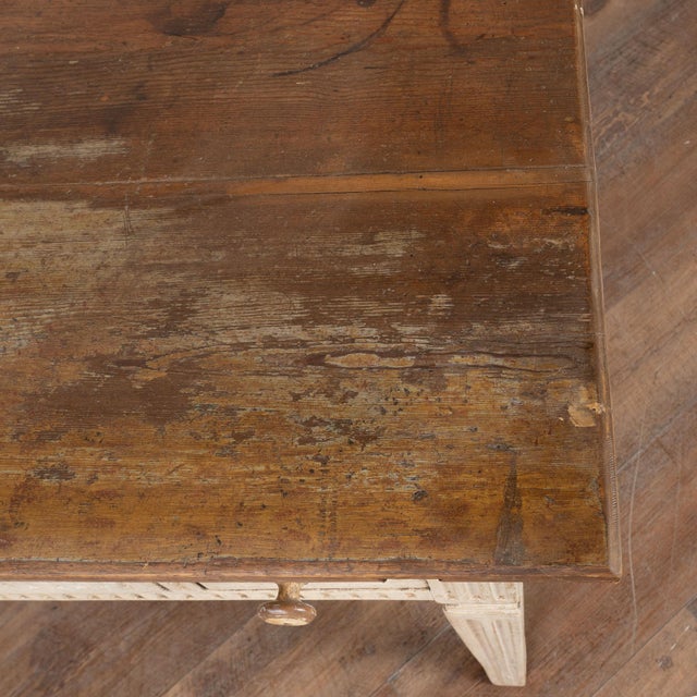 Wood 19th Century Original Painted Swedish Pine Side Table Console For Sale - Image 7 of 15