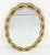 Glass Oval Gold Leaf Gilt Pie Crust Style Frame Wall Mirror Mid Century Modern MINT For Sale - Image 7 of 9