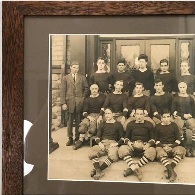 American Antique Circa 1912 Boston Massachusetts High School Football Team Authentic Photograph in Walnut Wood Frame For Sale - Image 3 of 13