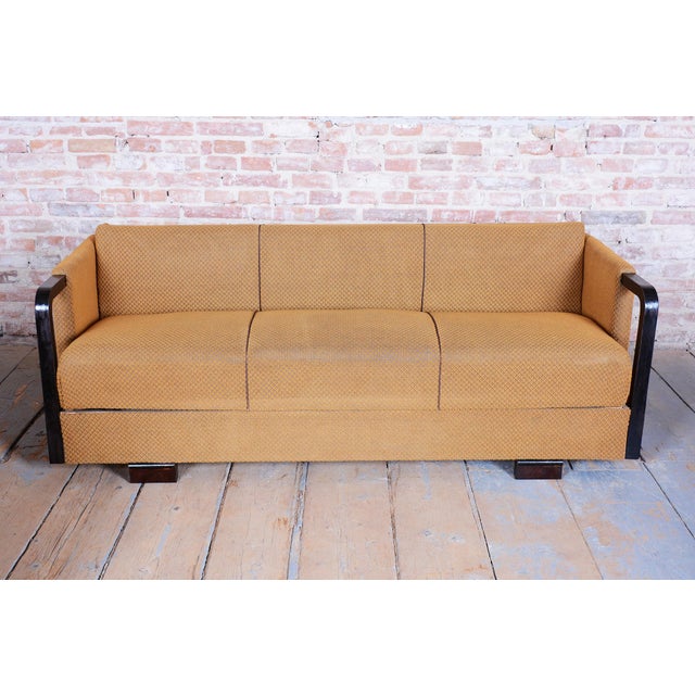 Czech Art Deco Sofas and Lounge Chairs in Beech and Oak attributed to Jindrich Halabala for Up Závody, 1930s, Set of 3 For Sale - Image 18 of 18