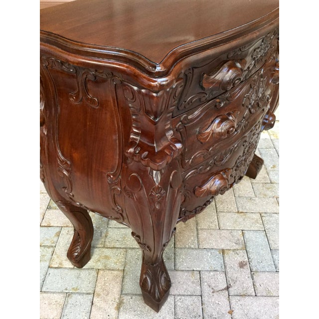 Late 20th Century Vintage Rococo-Style Carved Wood Chest For Sale - Image 5 of 8