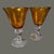 Mid-Century Modern Vintage Set of Four Amber Hand Blown Art Glass Controlled Bubble Goblets For Sale - Image 3 of 8