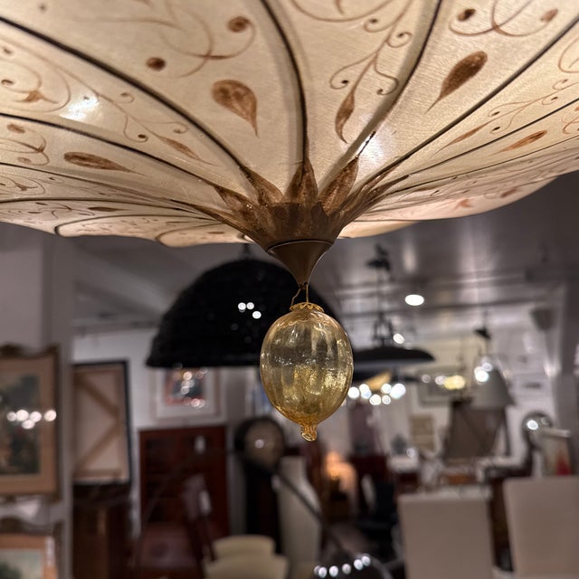 Feneri Lighting & Co. Fortuny-Style Hand-Painted Light Pendant, Vintage For Sale - Image 9 of 12
