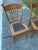 Vintage Pressed Back Chairs with Leather Seats in a Coat of Armor Style . .