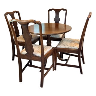 Antique Game Table With 4 Chairs For Sale