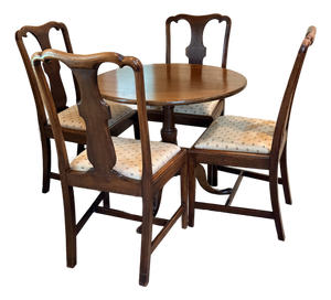 Antique Game Table With 4 Chairs