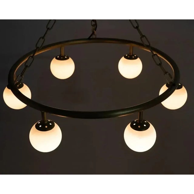 Noir NOIR Modena Chandelier, Small, Metal with Brass Finish For Sale - Image 4 of 4