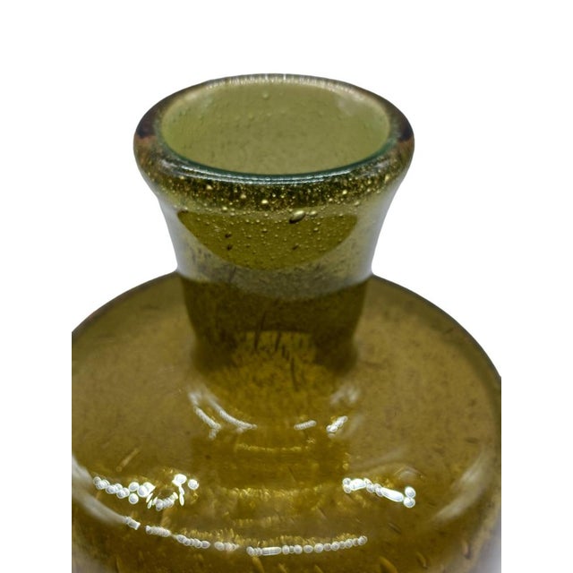 Olive Green Pulegoso Sommerso Glass Vase by Carlo Scarpa for Venini, Italy, 1960s For Sale - Image 6 of 7
