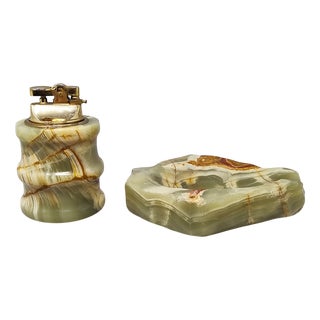 Smoking Set in Onyx, Italy, 1960s, Set of 2 For Sale