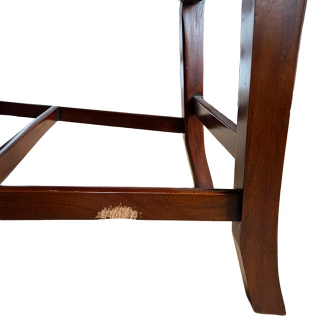 Coffee Set of 6 Vintage Maitland Smith Mahogany Chinese Chippendale Dining Chairs For Sale - Image 8 of 8