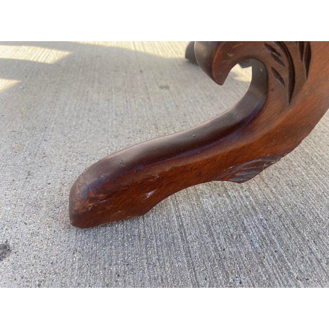 1940s Kimball Victorian Lyre Harp Marble Coffee Table For Sale - Image 10 of 18