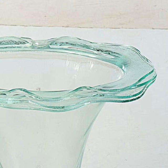 Tony Evans Tony Evans Monumental Blown Art Glass Trumpet Vase, Late 20th Century For Sale - Image 4 of 6