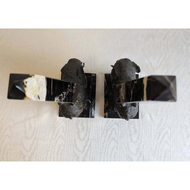 Pair of Antique Grand Tour Portero Marble Obelisks With Bernini Style Bronze Elephants For Sale - Image 9 of 15