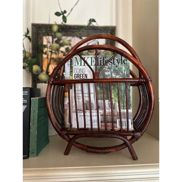 1960s Vintage Bamboo Magazine Rack 1960’s For Sale - Image 5 of 12