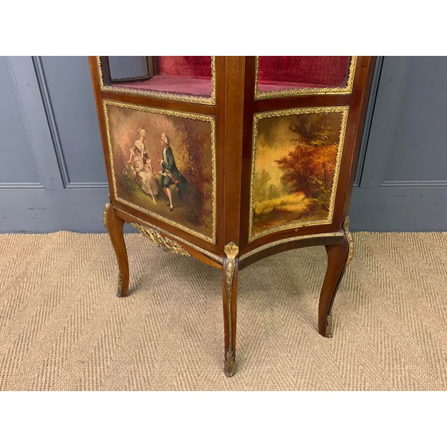 French Mahogany Vitrine by Vernis Martin, 1890 For Sale - Image 11 of 18