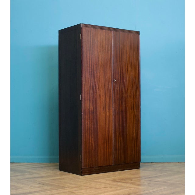 Vintage Art Deco Burr Dark Walnut Compactum Wardrobe, 1950s For Sale - Image 12 of 12