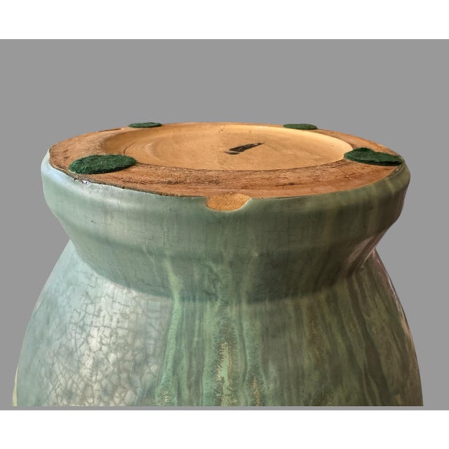 Ceramic Large & Impressive Vintage Fulper Double Handled 12" Art Pottery Vase For Sale - Image 7 of 12
