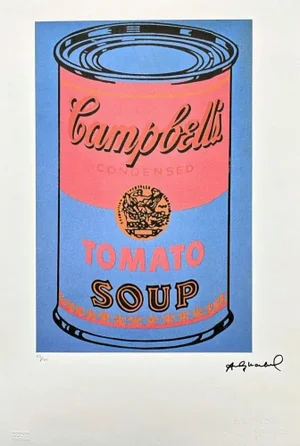 After Andy Warhol, Campbell's Soup Tomato Soup Blue Background, 1980s, Lithograph